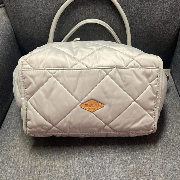 MZ Wallace Small Quilted Madison Shopper in Frost - Picture 11 of 15